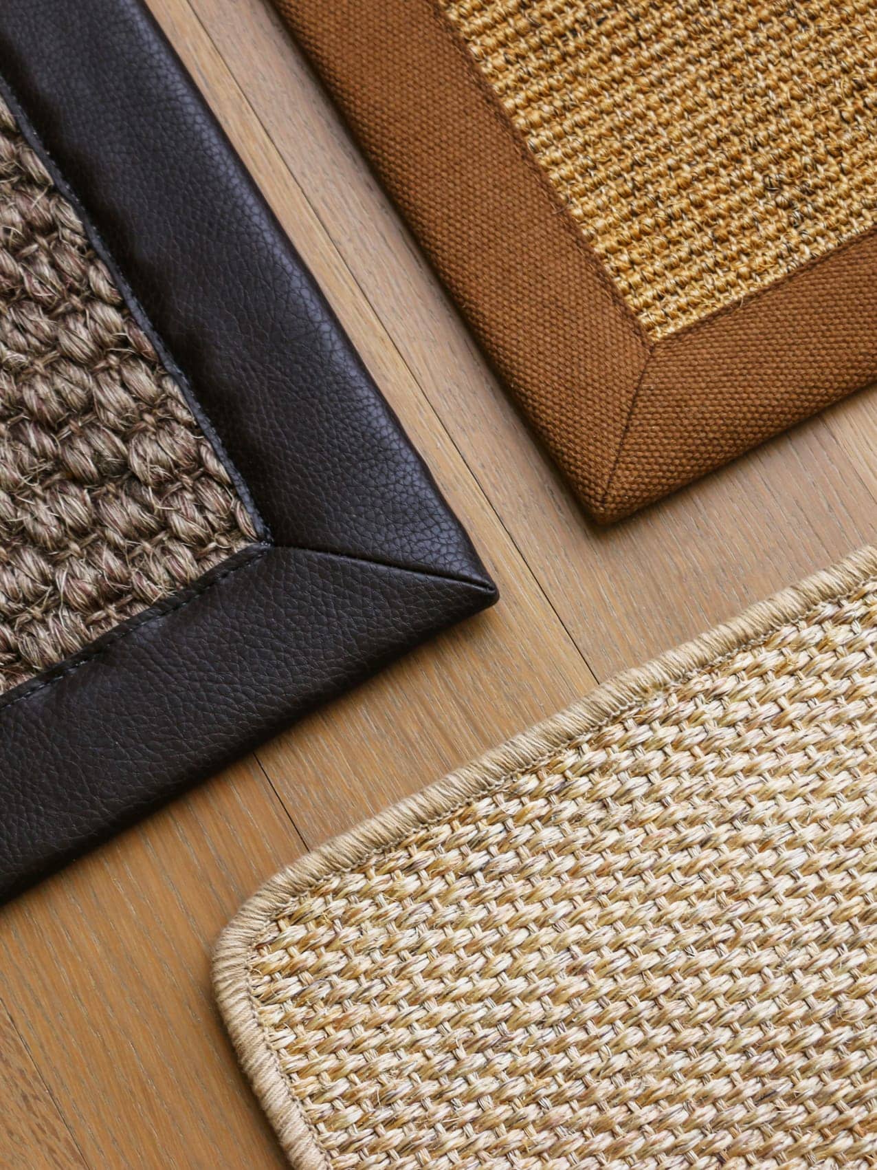 Natural Sisal | Leather, Cloth & Serged Borders