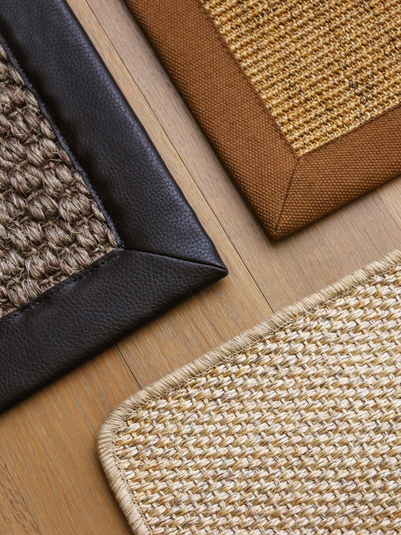 Natural Sisal | Leather, Cloth & Serged Borders