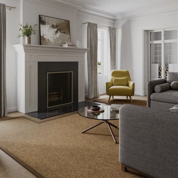 Winthrop | Bark | Fireplace Cut-Out Area Rug