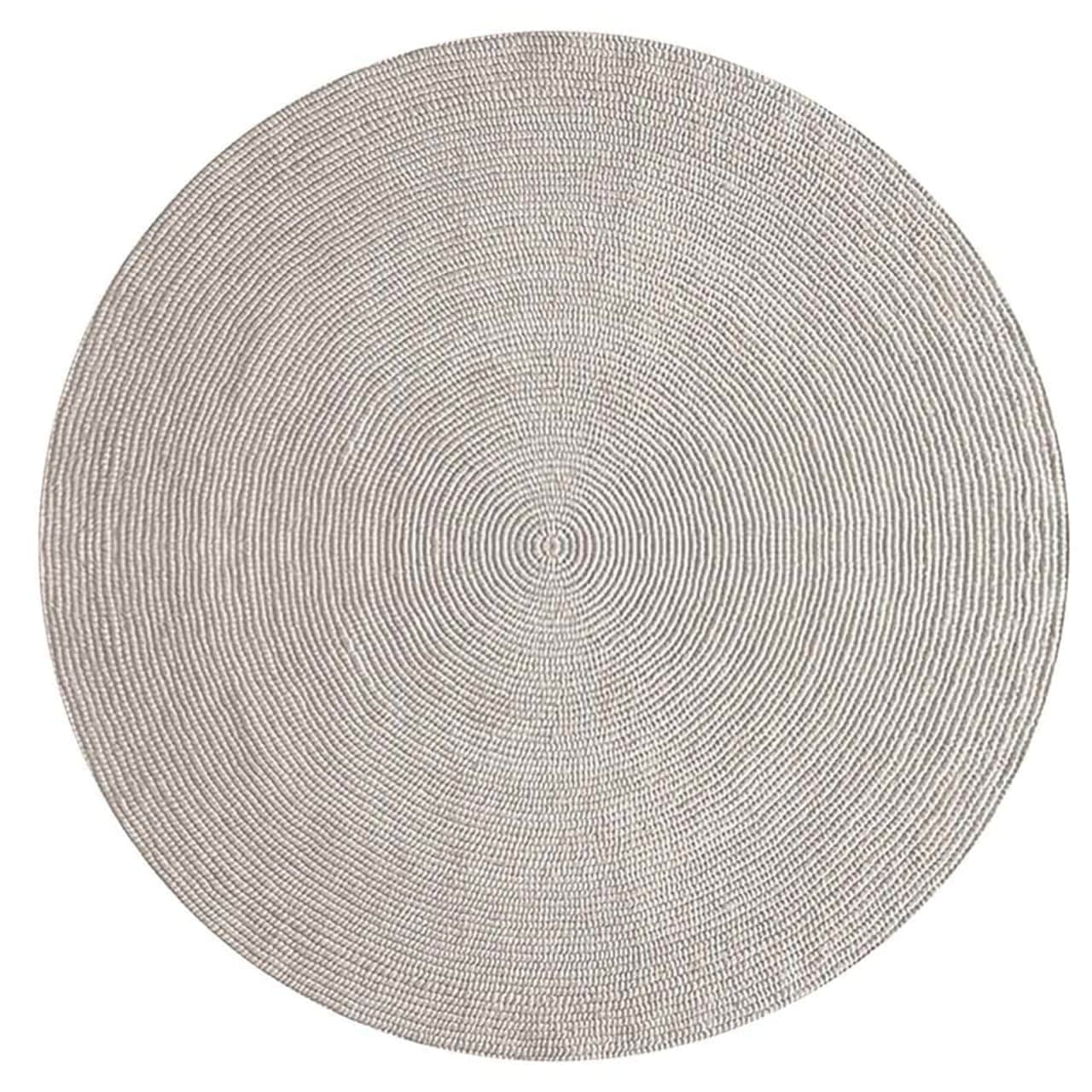 spiral: abaca braided as a circular rug in color tapioca