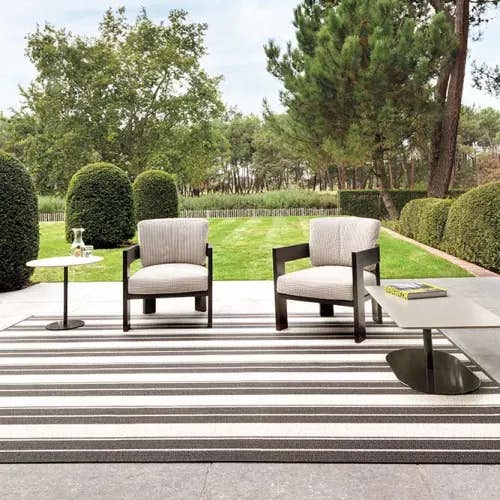 contrast: poolside in color black mamba adds a visual pop to outdoor patios