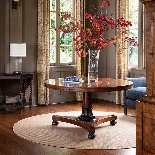 SynSisal®'s Langley Honey as a circular custom area rug in elegant home