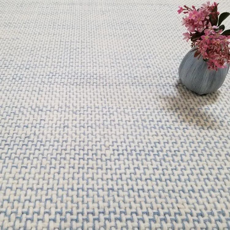 comfort: trace wool carpet cushions, insulates and is available in soothing colors (color blue-light blue)