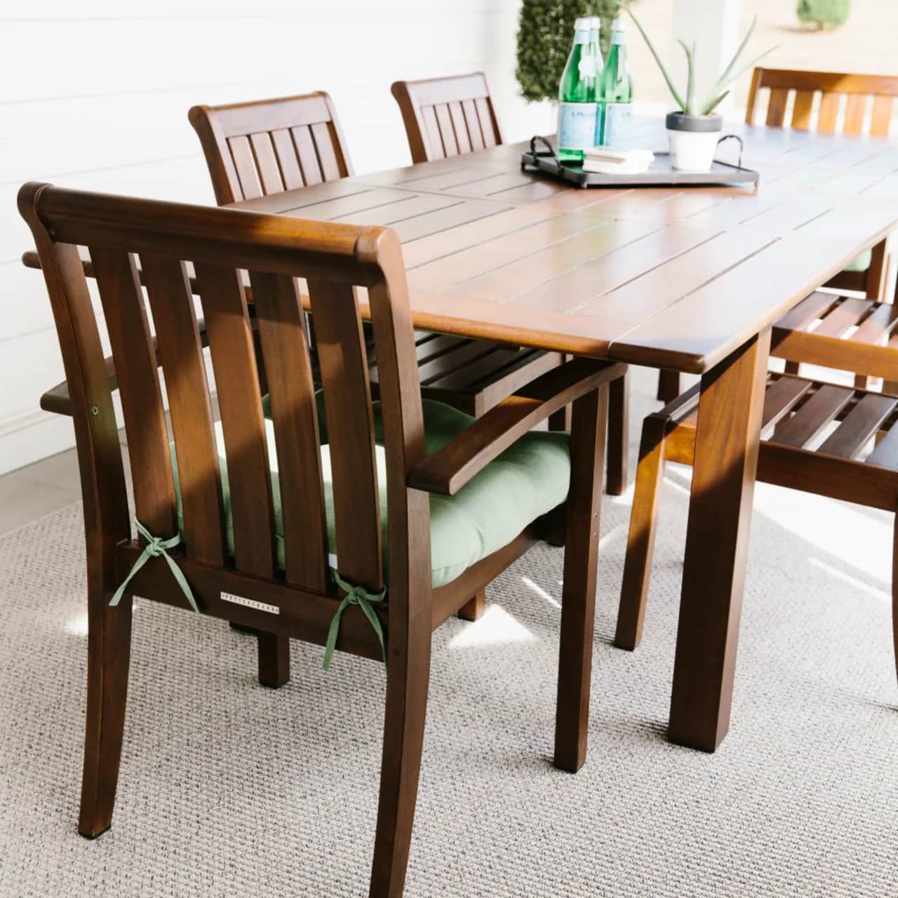 Savannah Heather polypropylene area rug on outdoor patio