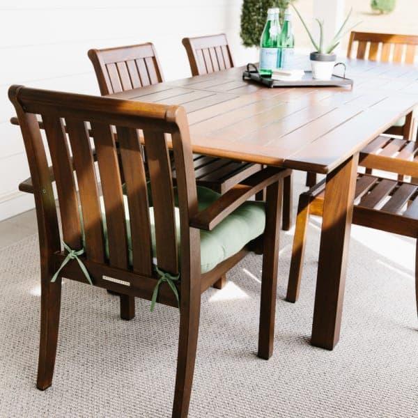 Savannah Heather polypropylene area rug on outdoor patio