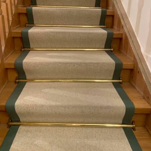 Livos sisal stair runner with cloth border