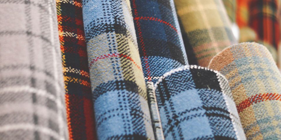 Plaid Woven Wool Carpet From Scotland, Tartan Wool Rugs